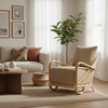 Arch Natural Rattan Chair in Latte