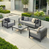 Arilla 3 Seat Sofa Set With Square Coffee Table - Zinc Grey