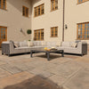 Arilla Large Corner Sofa Set With Square Coffee Table - Oatmeal