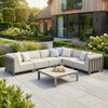 Arilla Medium Corner Sofa Set With Square Coffee Table - Latte