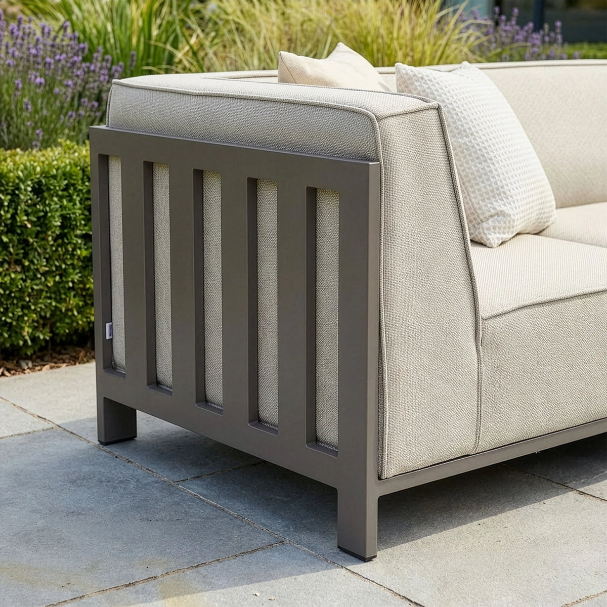 Arilla Medium Corner Sofa Set With Square Coffee Table - Latte
