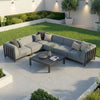 Arilla Medium Corner Sofa Set With Square Coffee Table - Zinc Grey
