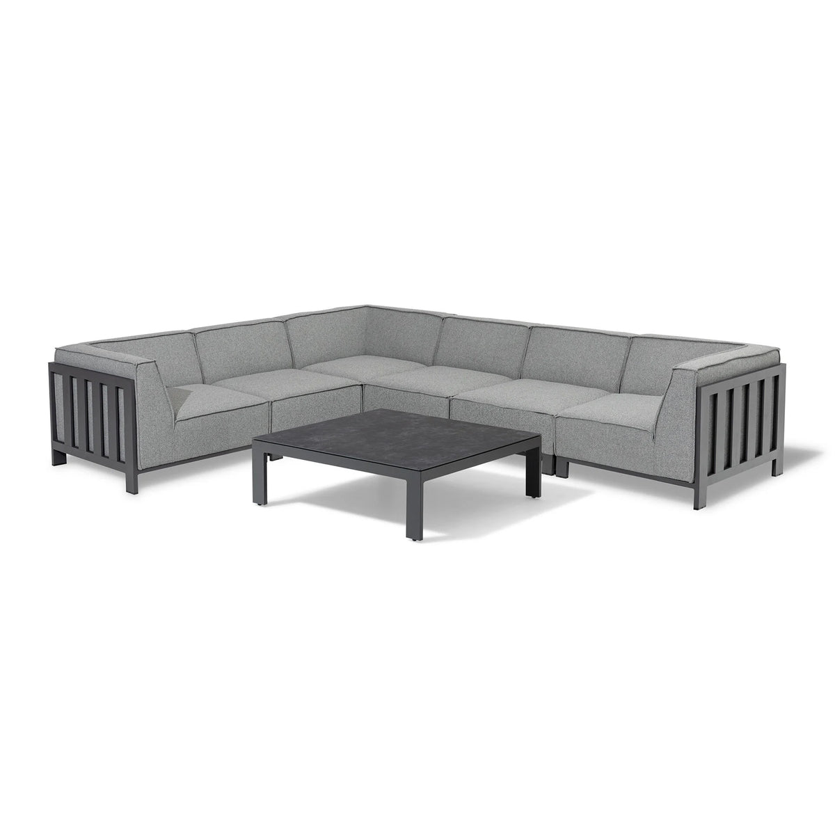 Arilla Medium Corner Sofa Set With Square Coffee Table - Zinc Grey
