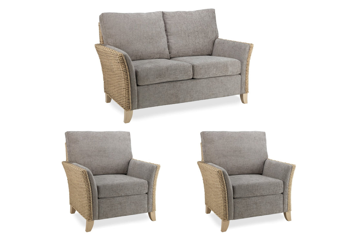 arlington jubilee grey cane 2 seater suite