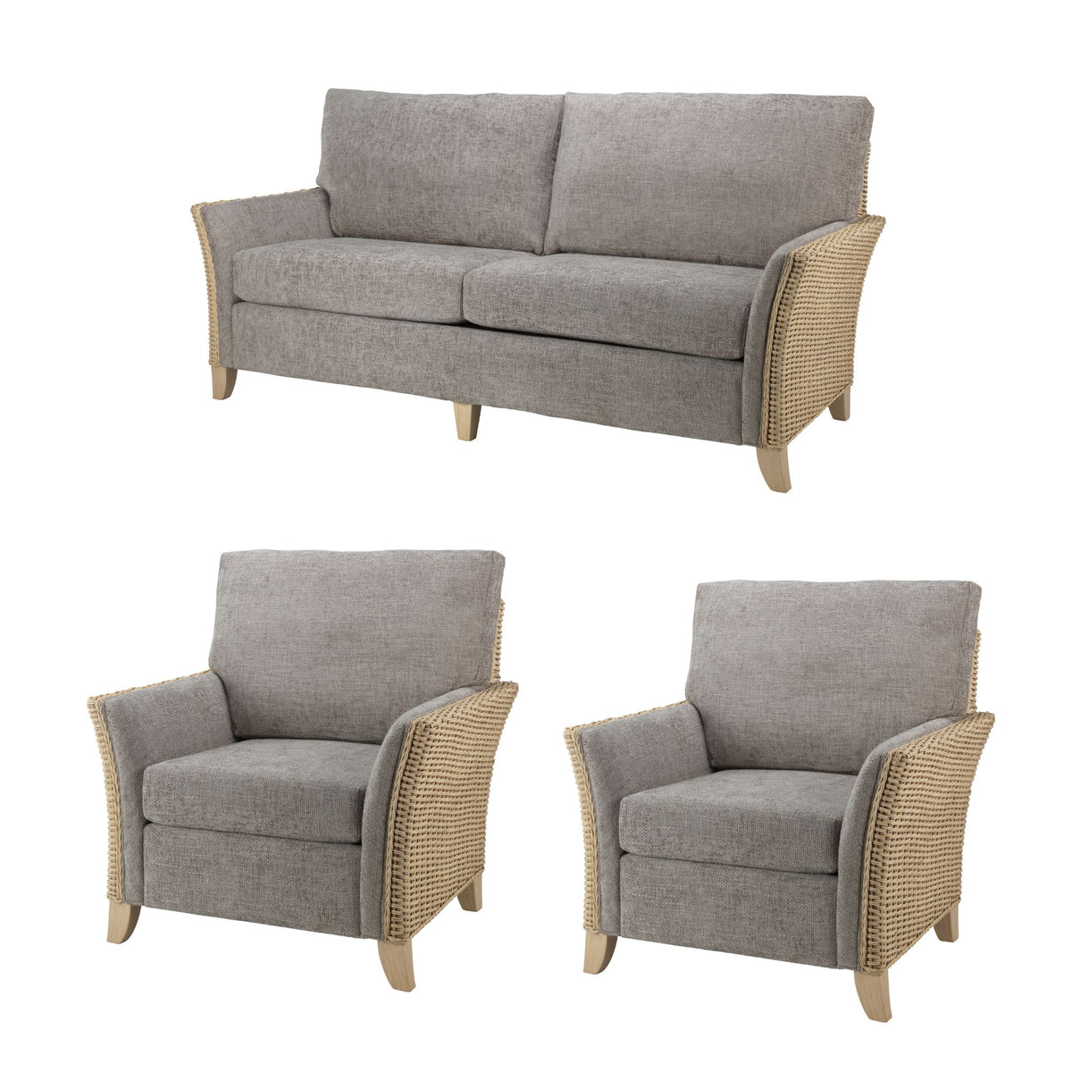 Arlington 3-Seater 3pc Suite | Modern Rattan Living Set