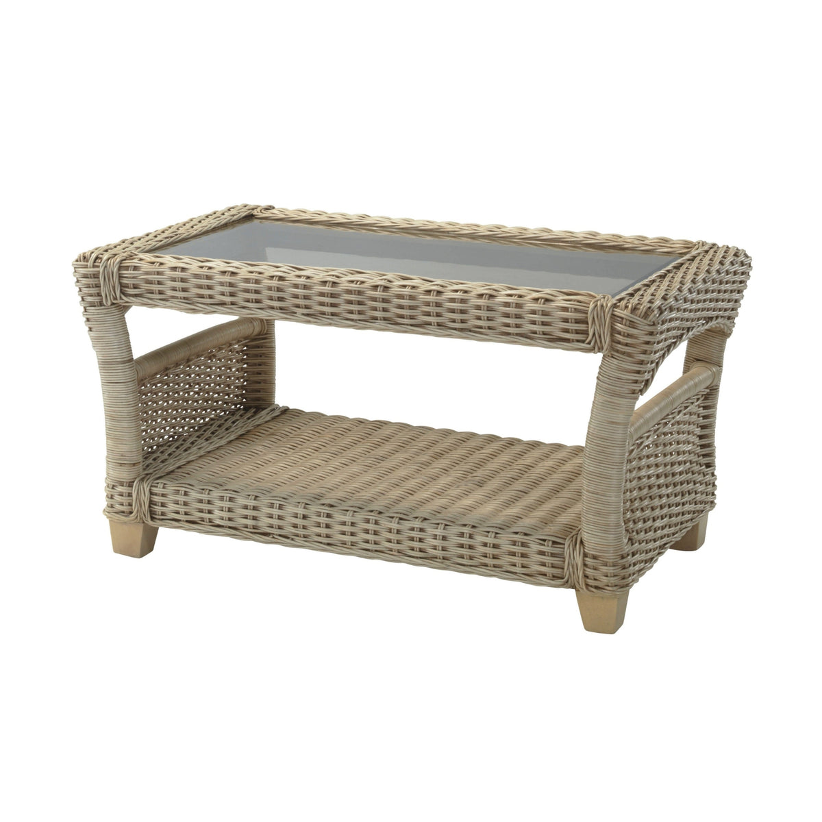 Arlington Wicker & Glass Coffee Table