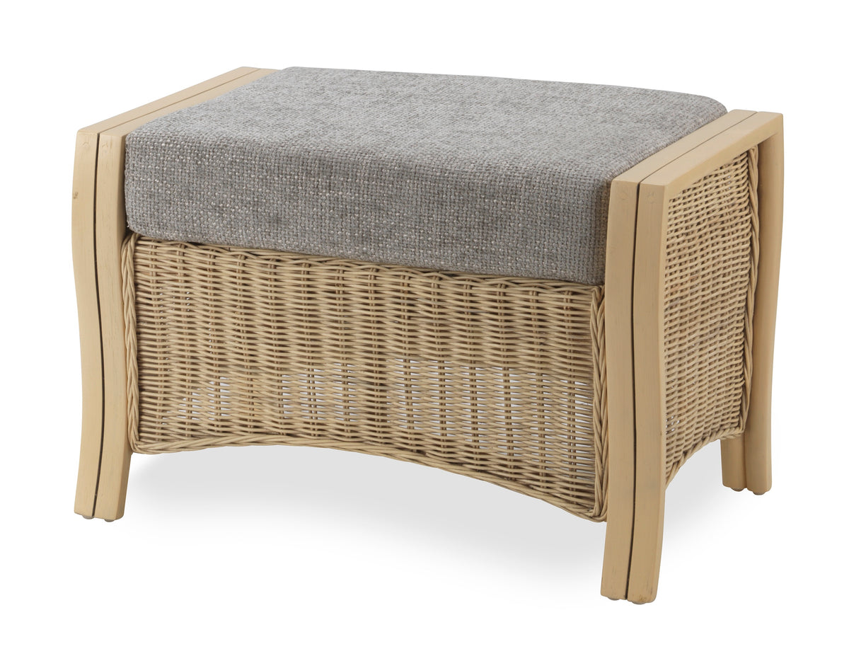 Arlington Storage Ottoman - Handcrafted Rattan Footstool