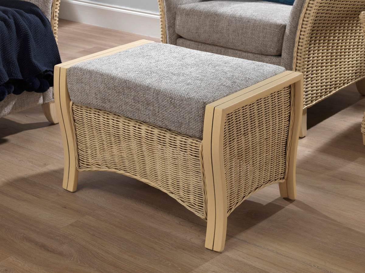 Arlington Storage Ottoman - Handcrafted Rattan Footstool