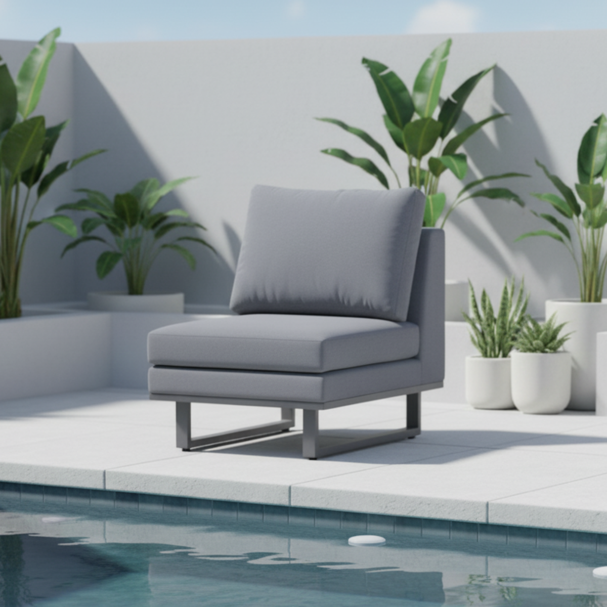 Aruba Outdoor Fabric Armless Chair