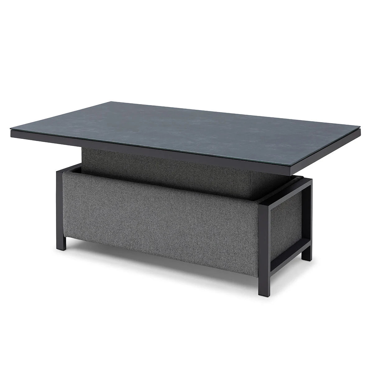 Aruba Rectangular Corner Dining Set with Rising Table - Zinc Grey