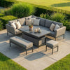 Aruba Rectangular Corner Dining Set with Rising Table - Zinc Grey