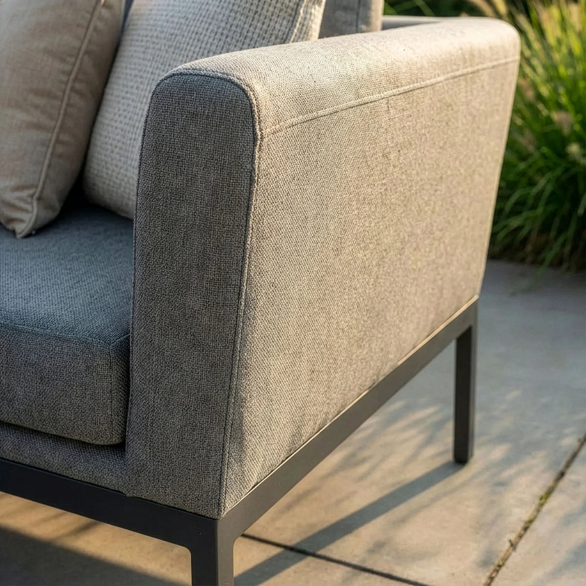 Aruba Rectangular Corner Dining Set with Rising Table - Zinc Grey