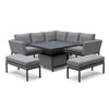 Aruba Square Corner Dining Set with Rising Table - Zinc Grey