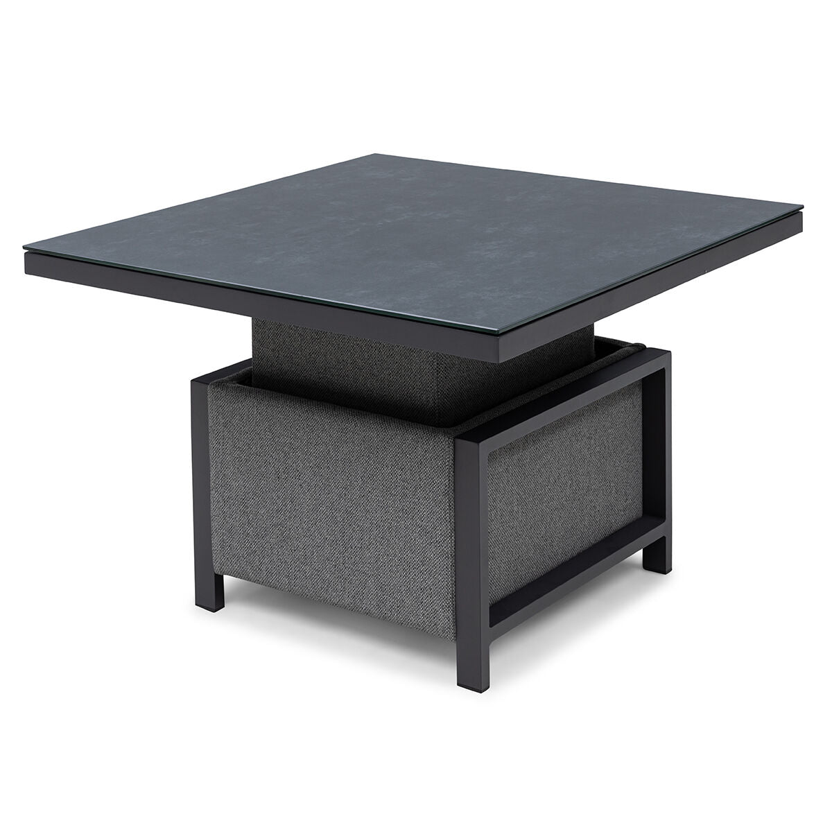 Aruba Square Corner Dining Set with Rising Table - Zinc Grey