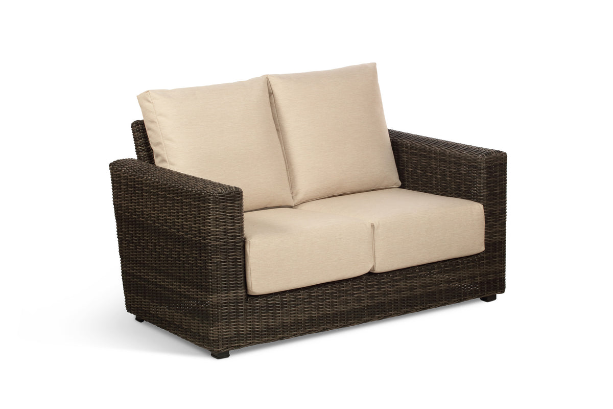 Ascot Rattan Outdoor 2-seater Sofa with Beige Cushion