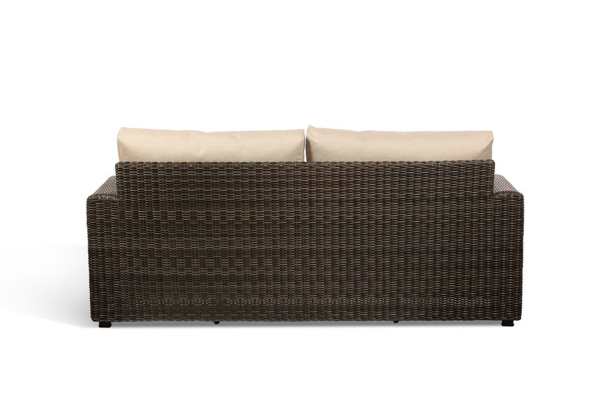 Ascot Rattan Outdoor 3-seater sofa with Beige Cushion