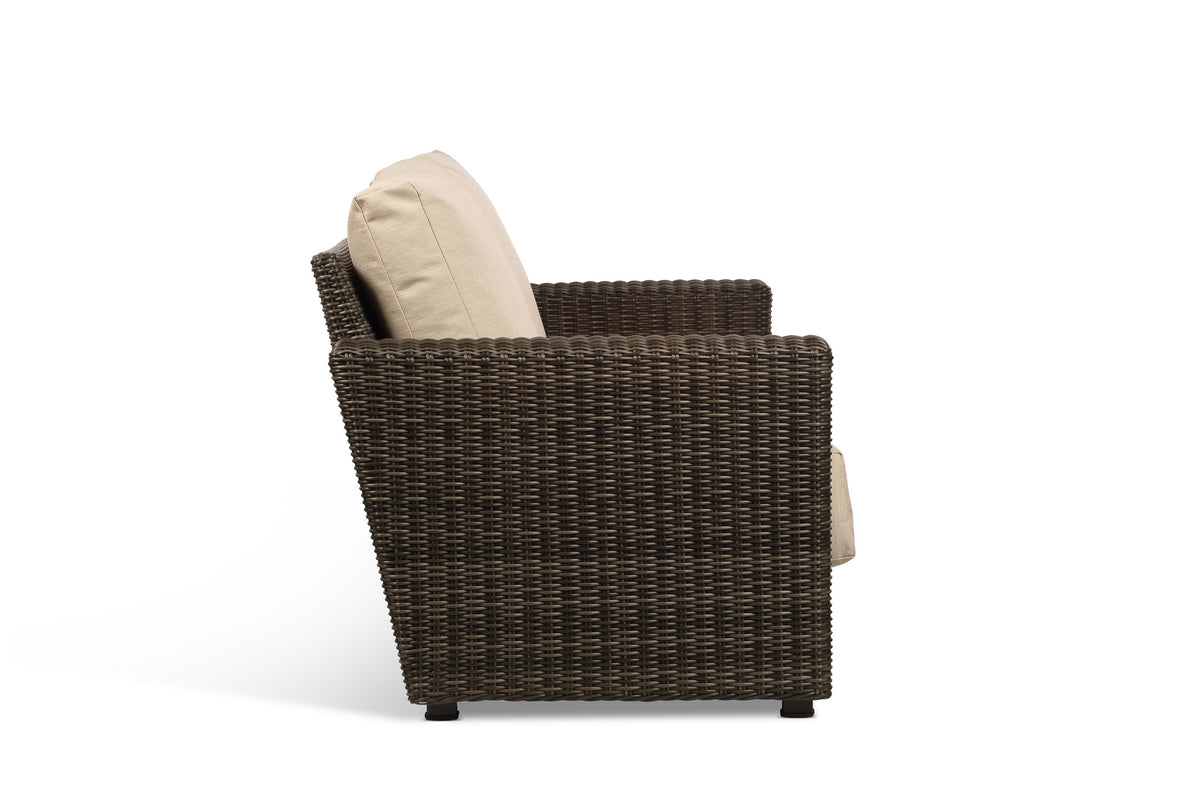 Ascot Rattan Outdoor 3-seater sofa with Beige Cushion