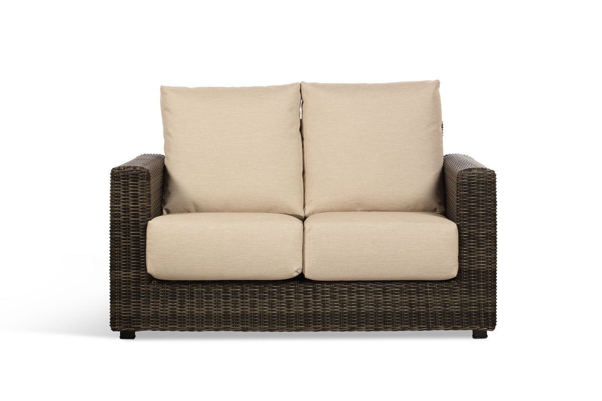 Ascot Rattan Outdoor 2-seater Sofa with Beige Cushion