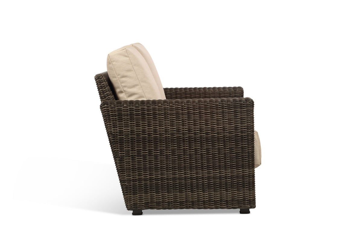 Ascot Rattan Outdoor 2-seater Sofa with Beige Cushion
