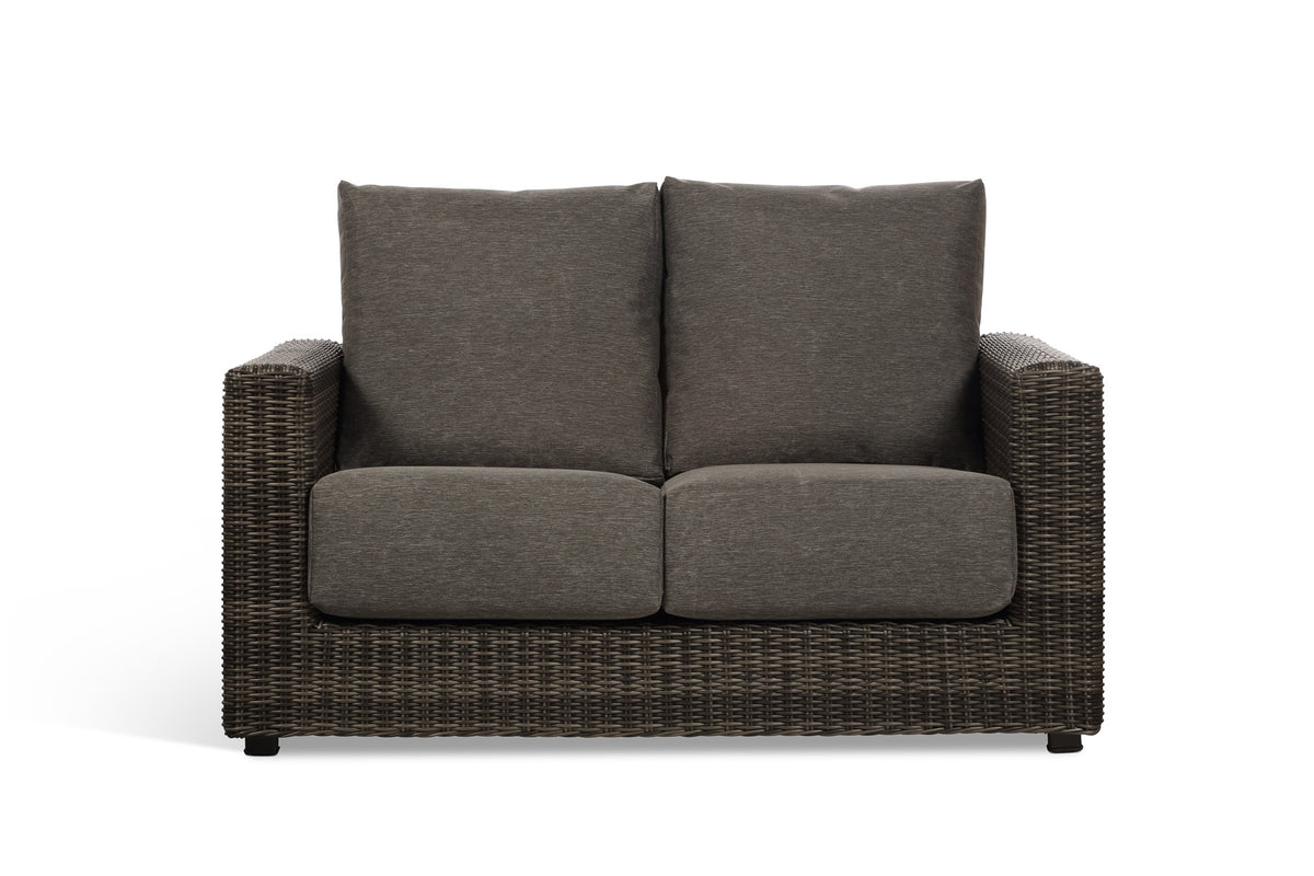 Ascot Rattan Outdoor 2-seater Sofa with Grey Cushion