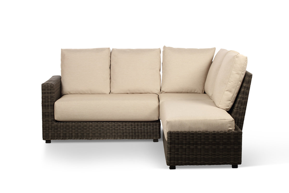 Ascot Rattan Outdoor LHF Corner Sofa with Beige Cushion