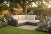 Ascot Rattan Outdoor LHF Corner Sofa with Beige Cushion