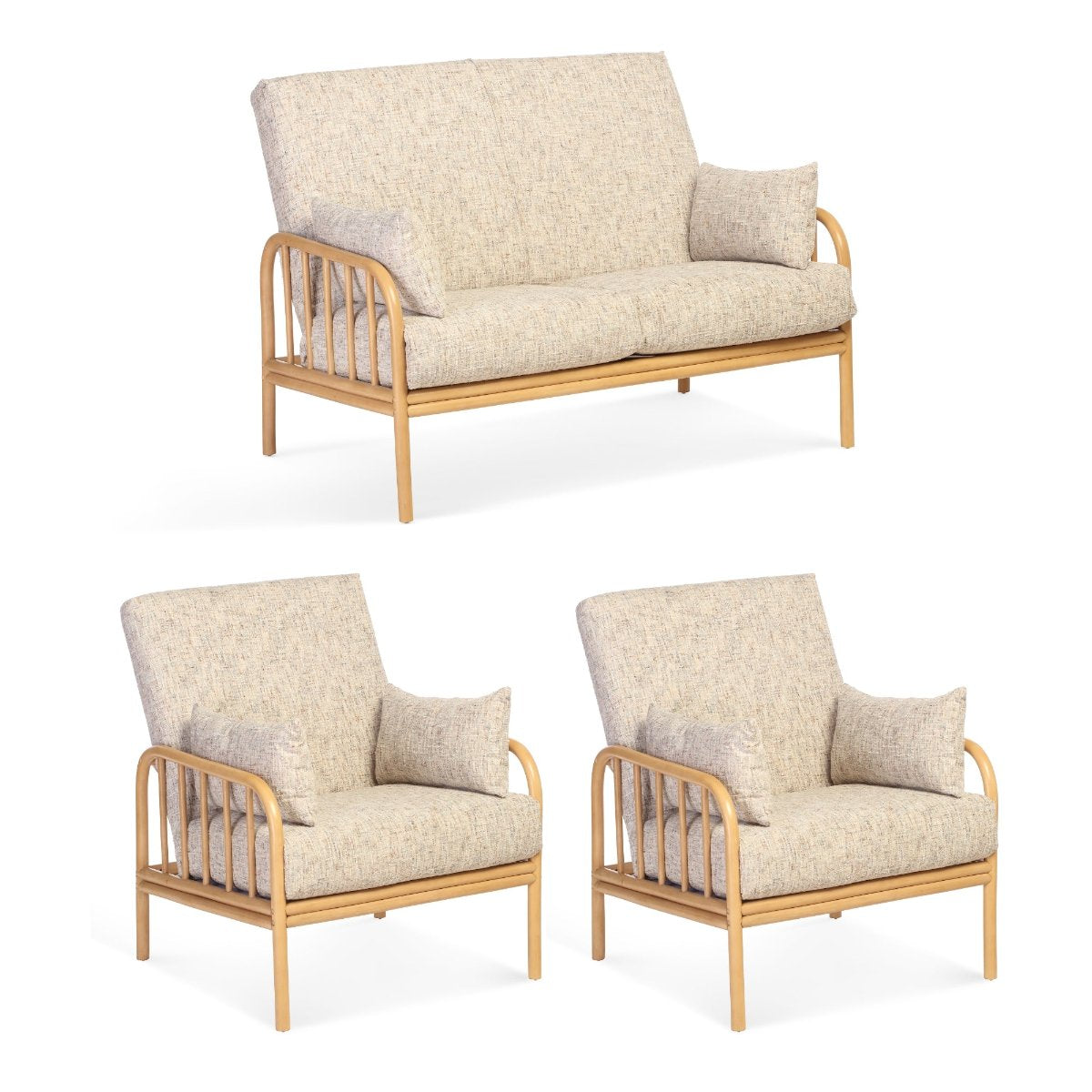 aspen light oak 2 seater suite