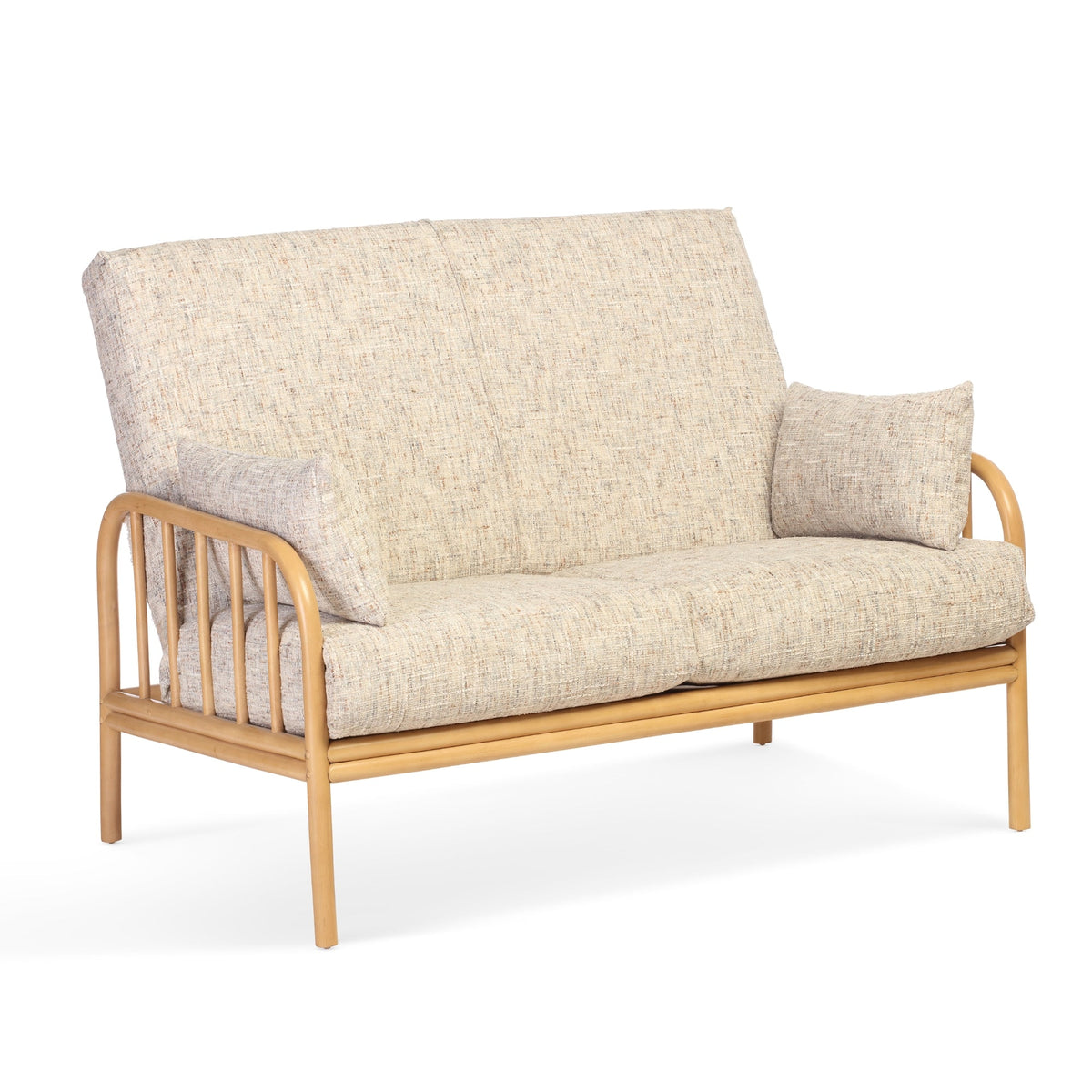 Aspen Light Oak 2 Seater Cane Sofa - Rustic Modern