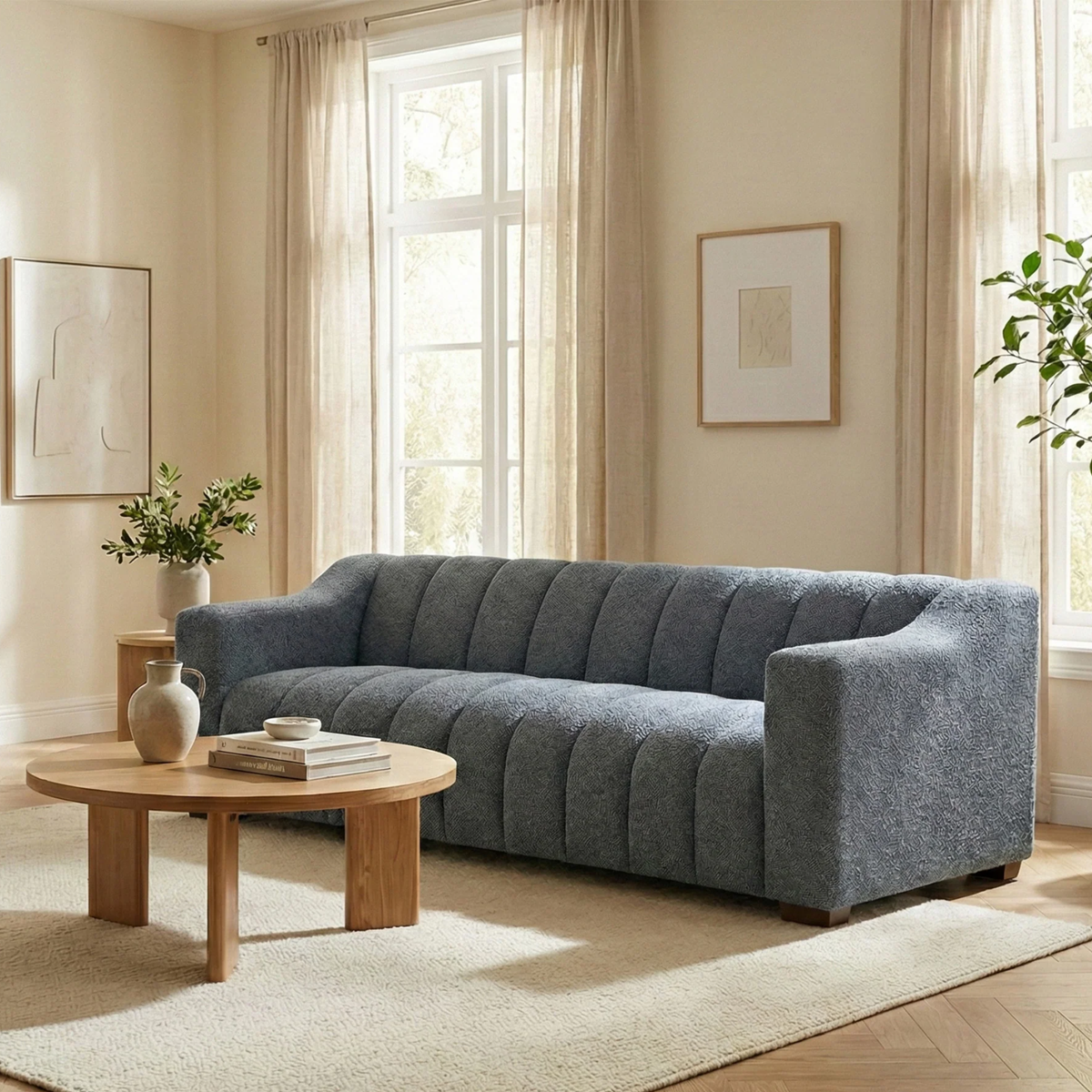 Atelier 3 Seater Sofa in Iron Boucle