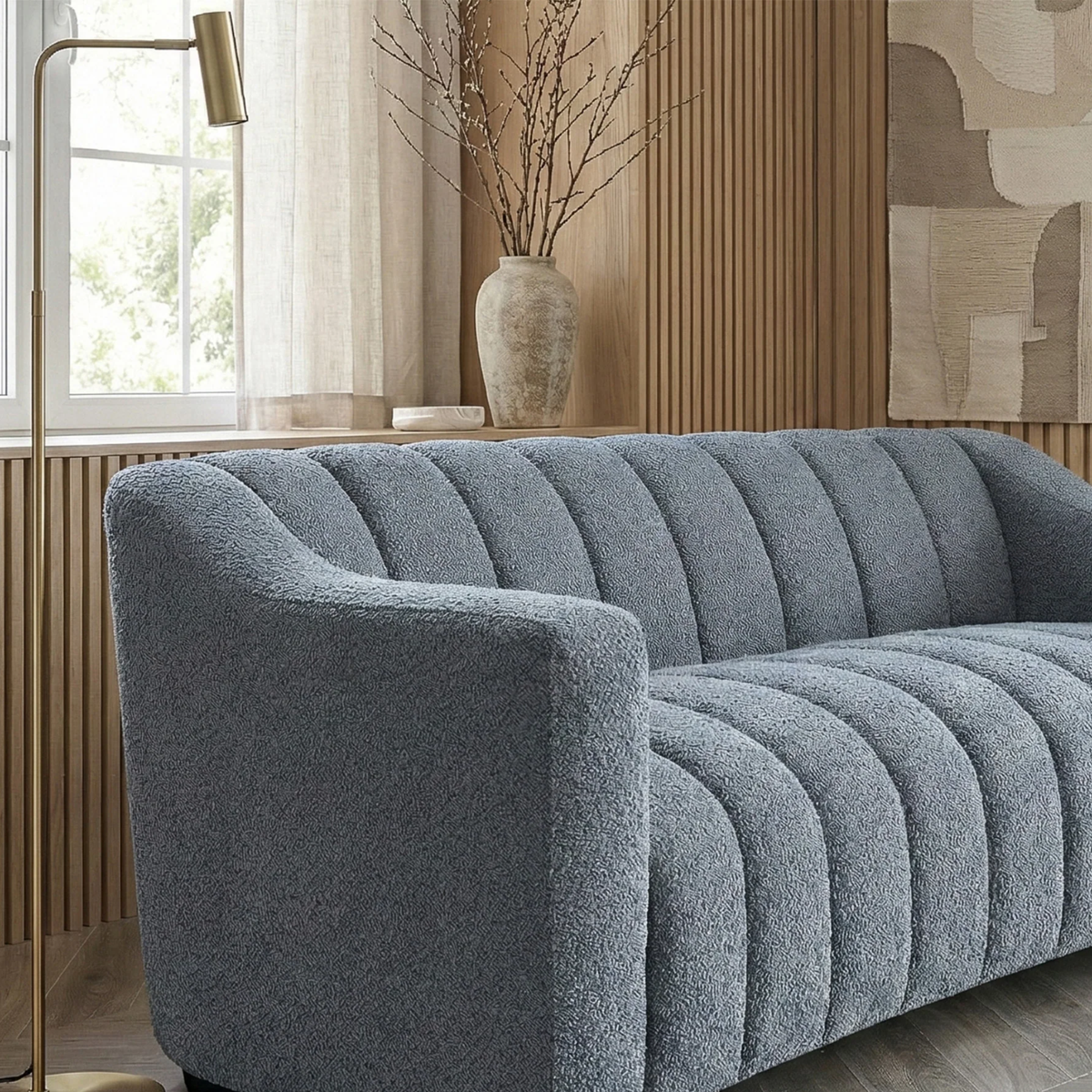 Atelier 3 Seater Sofa in Iron Boucle