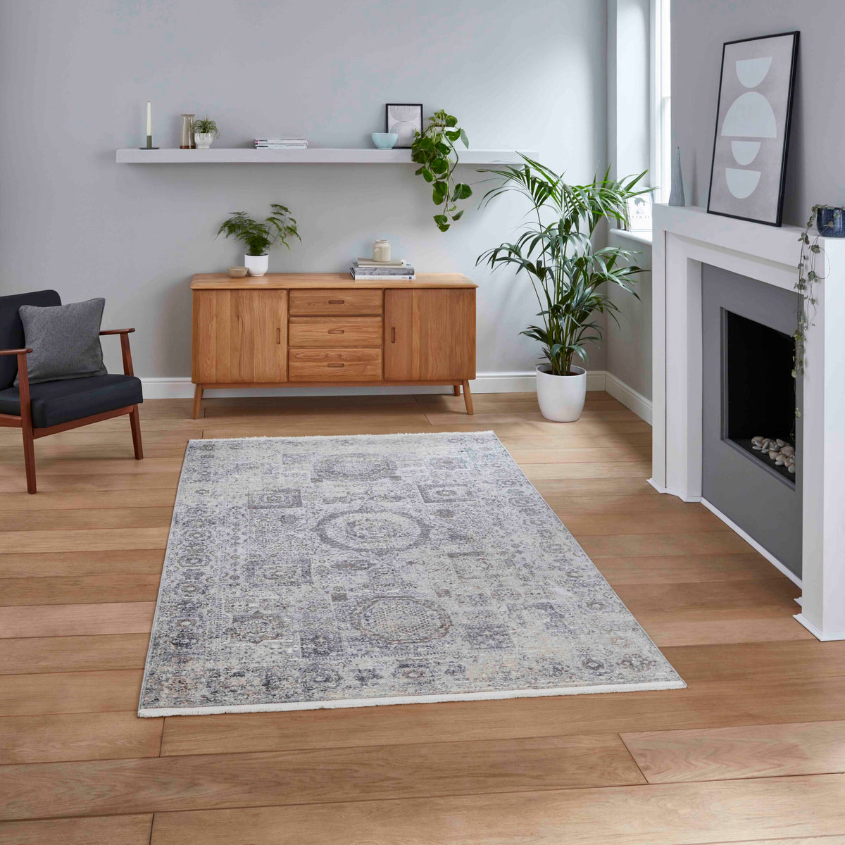 minerva flat rug in grey 2 sizes available