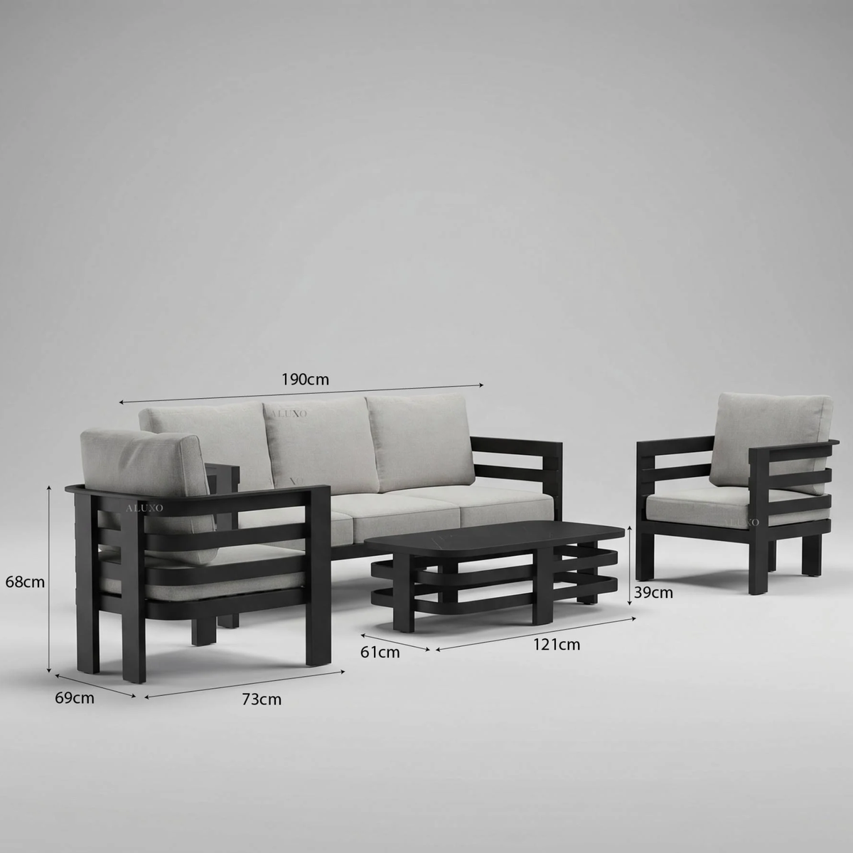 Aurelia Outdoor Lounge Set - Onyx - 5 Seater