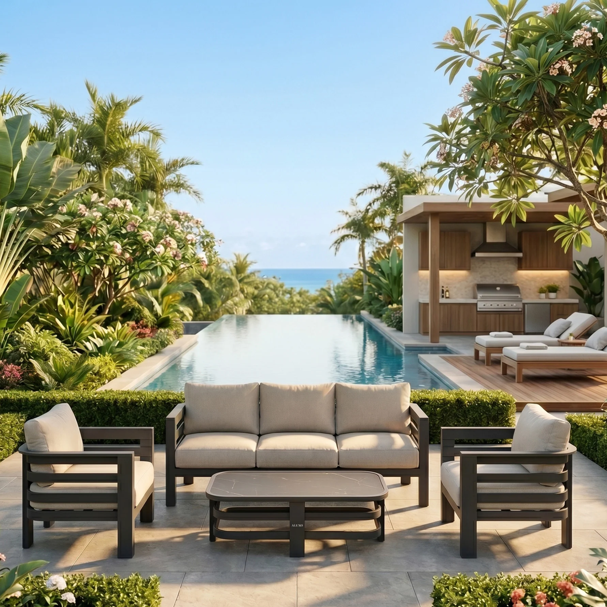 Aurelia Outdoor Lounge Set - Onyx - 5 Seater