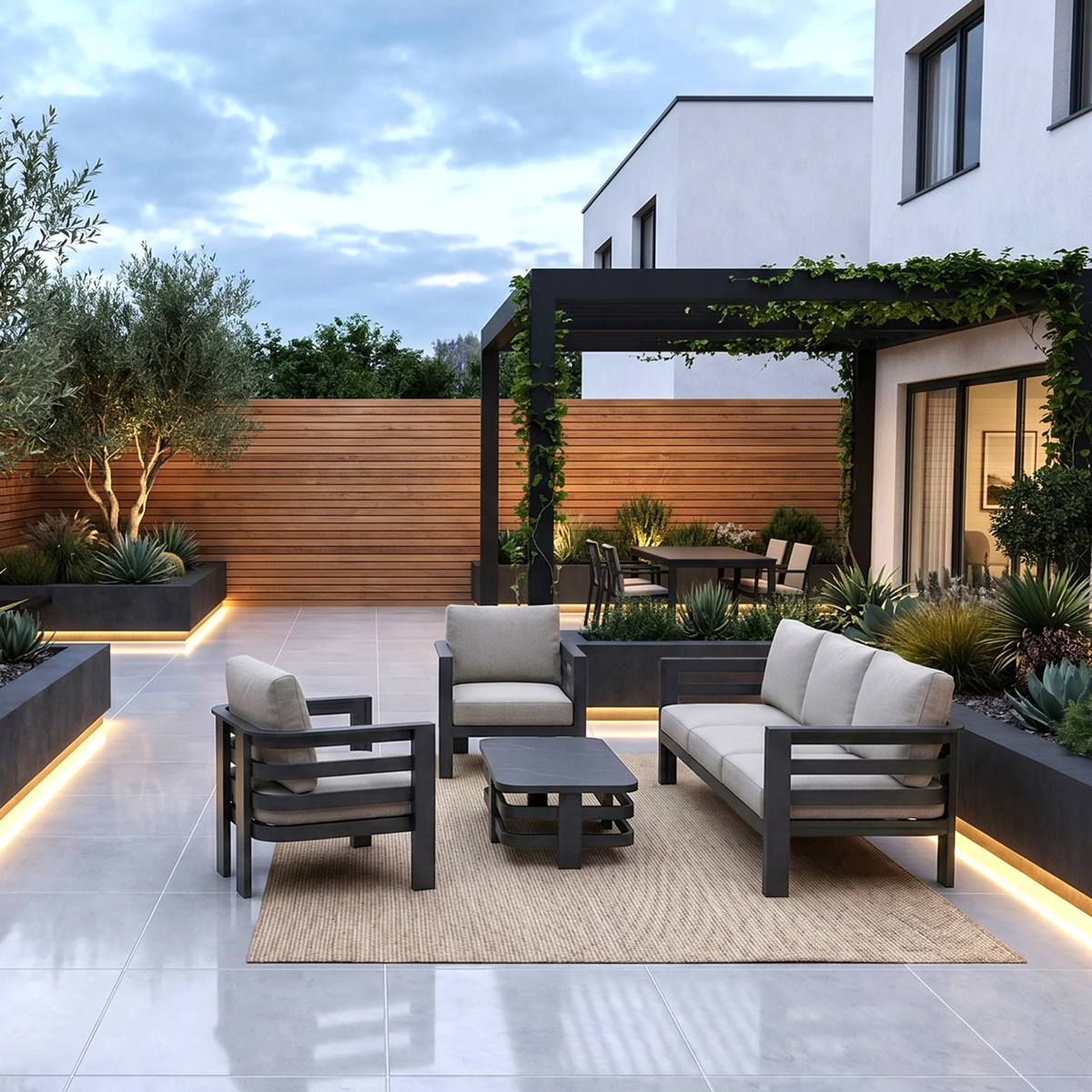Aurelia Outdoor Lounge Set - Onyx - 5 Seater