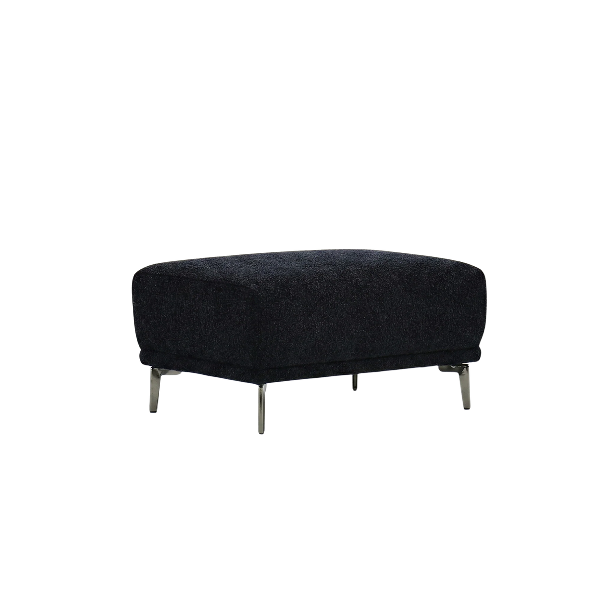 Aveline Footstool in Black Lux Boucle