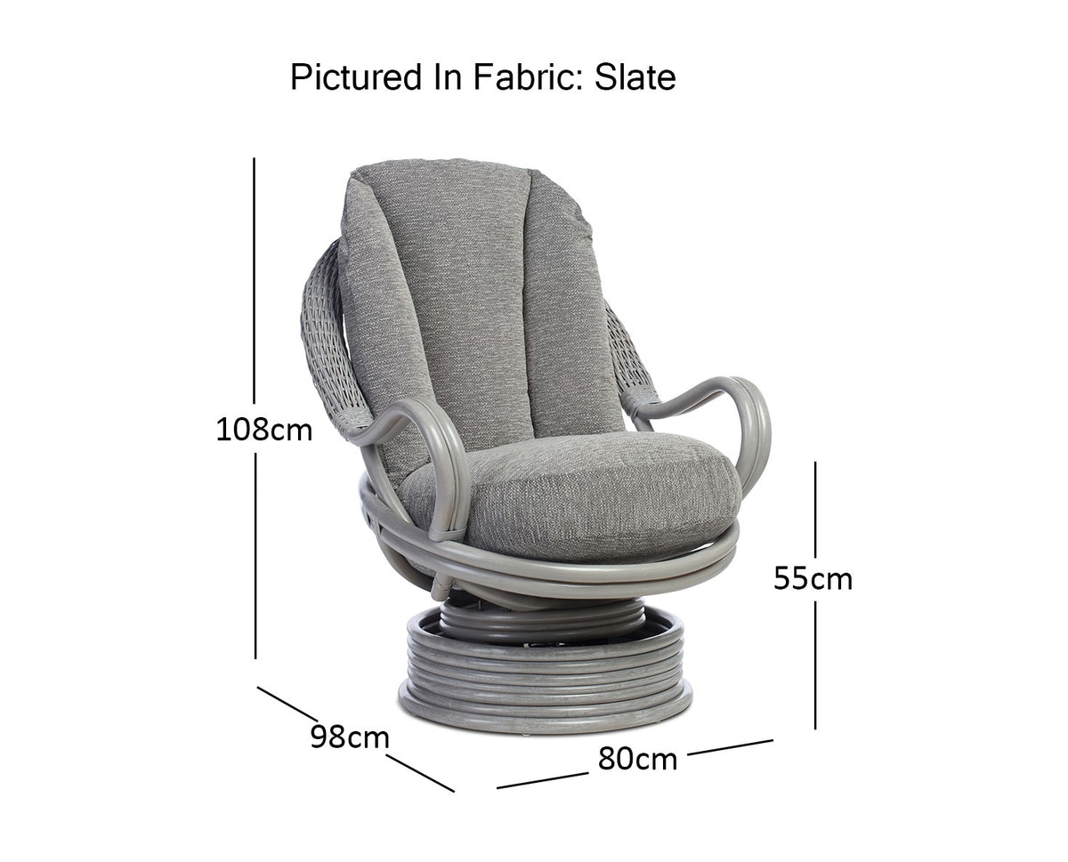 Grey Deluxe Swivel Rocker Chair