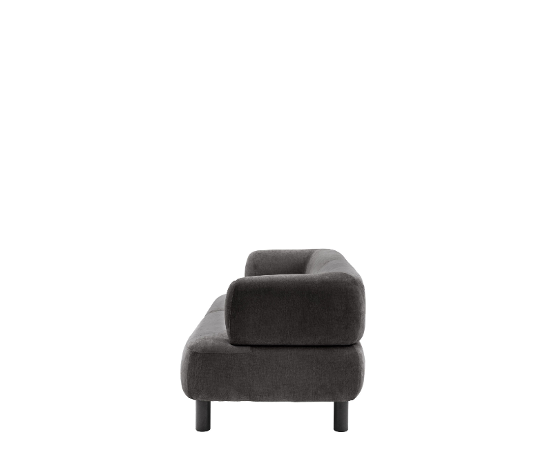 Avalon Upholstered Rounded Sofa in Dark Grey