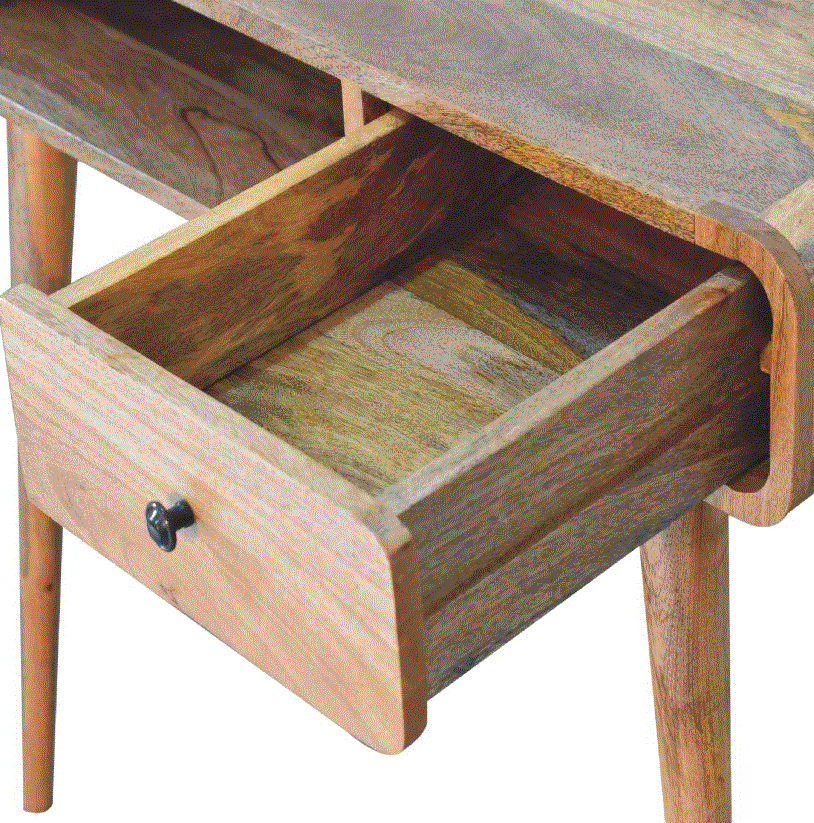 Curved 1 Drawer Mango Wood Desk