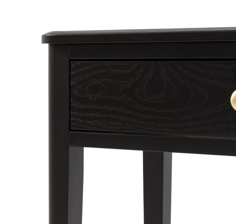 Accito Black 2 Drawer Console Table