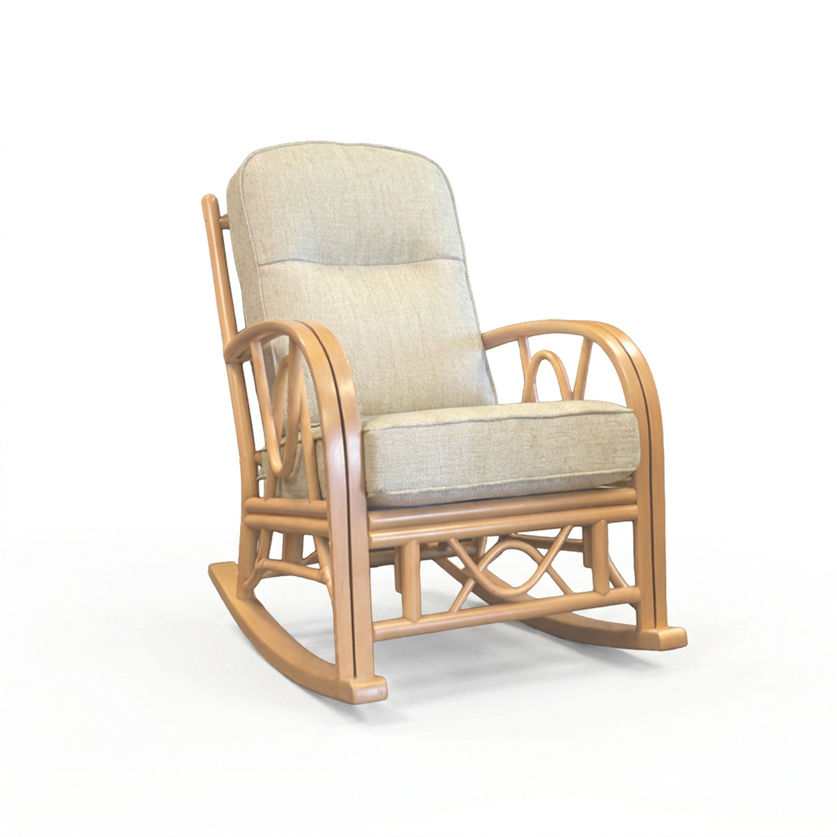 Bali Light Oak Cane Rocking Armchair