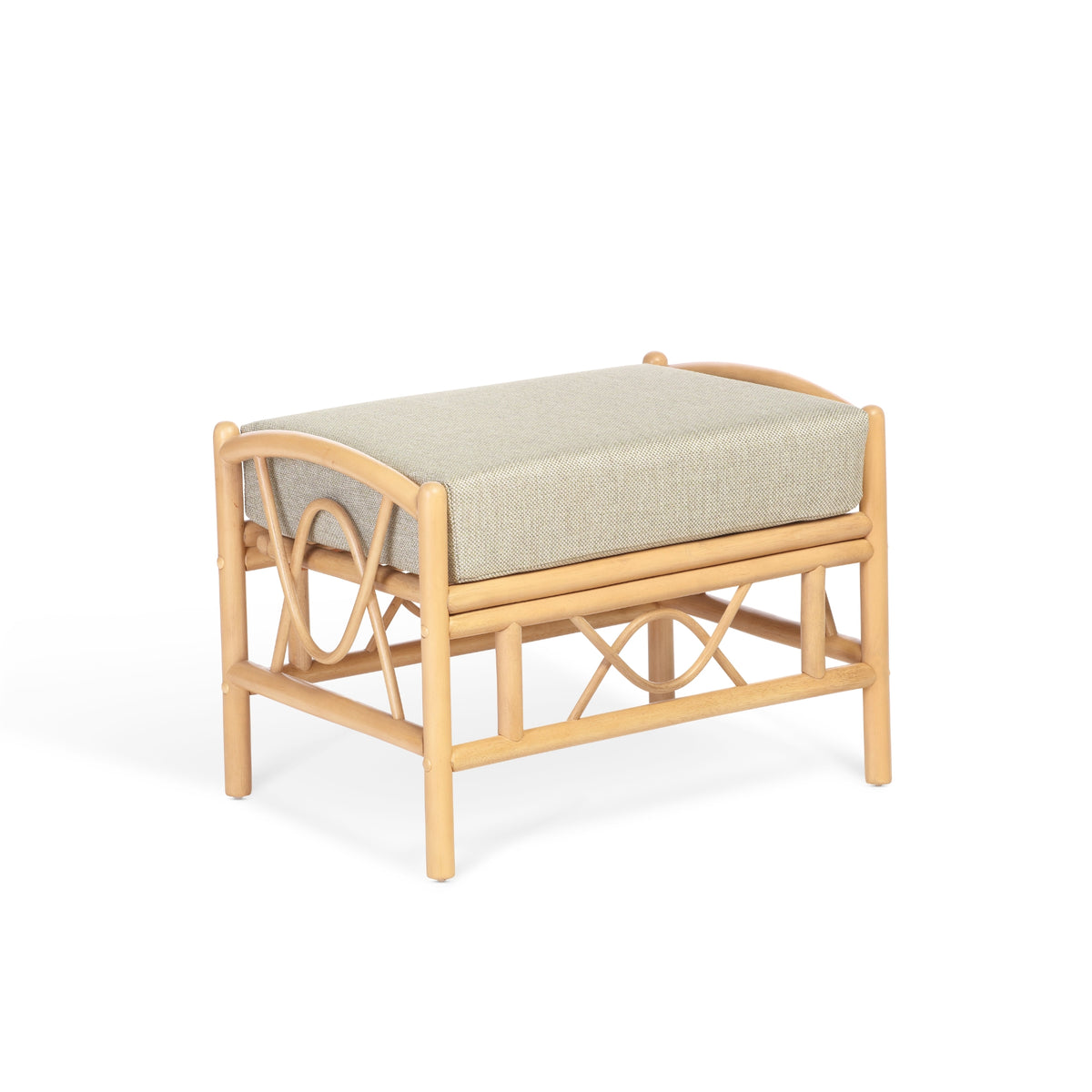 Bali Light Oak Cane Footstool