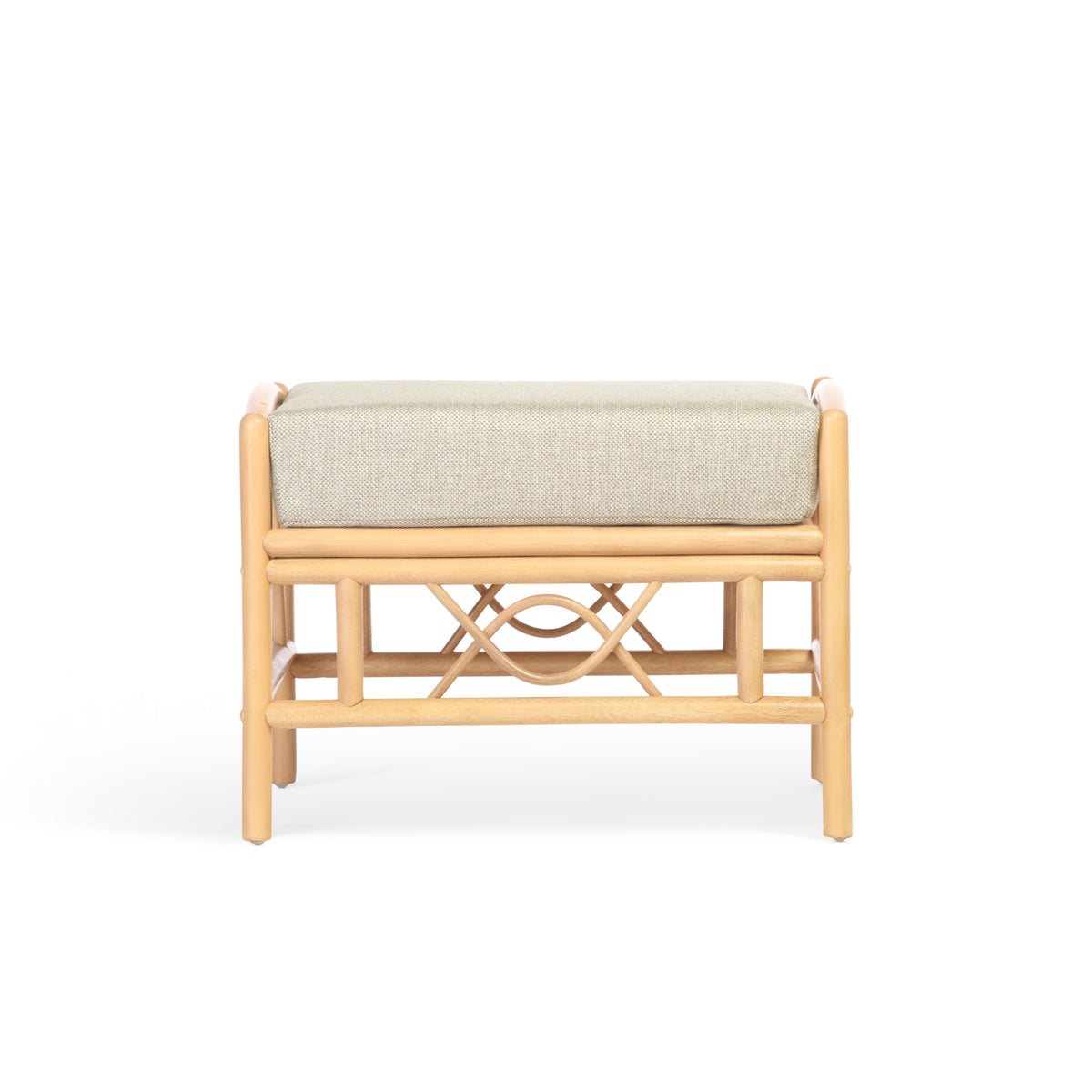 Bali Light Oak Cane Footstool
