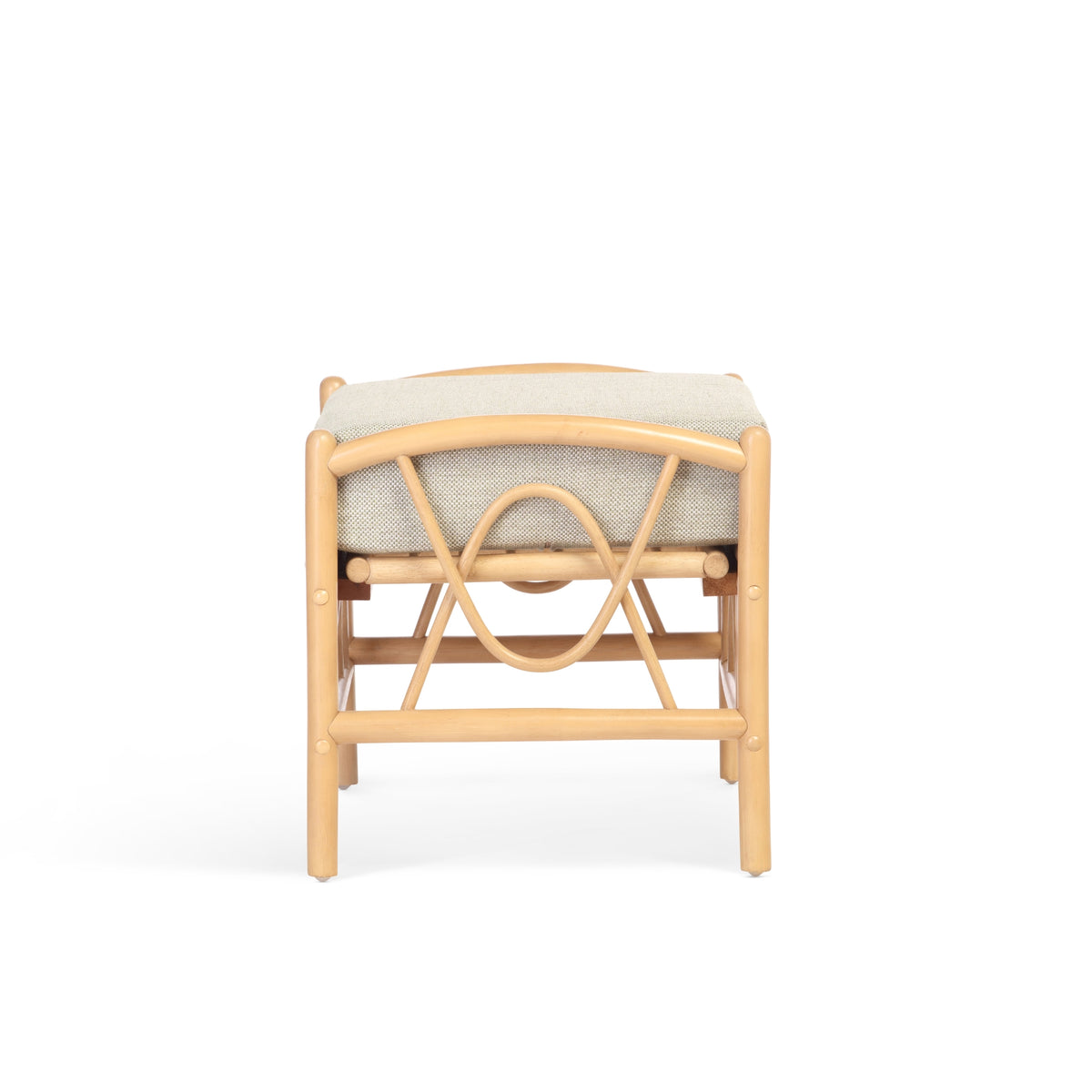 Bali Light Oak Cane Footstool