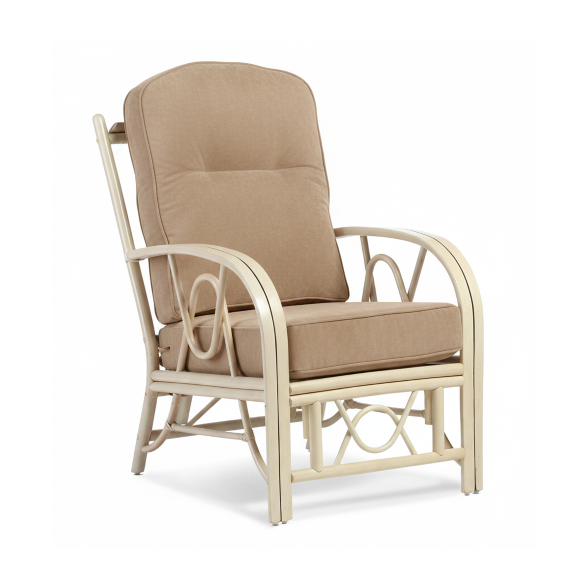 Bali Natural Cane Armchair in Velvet Blush