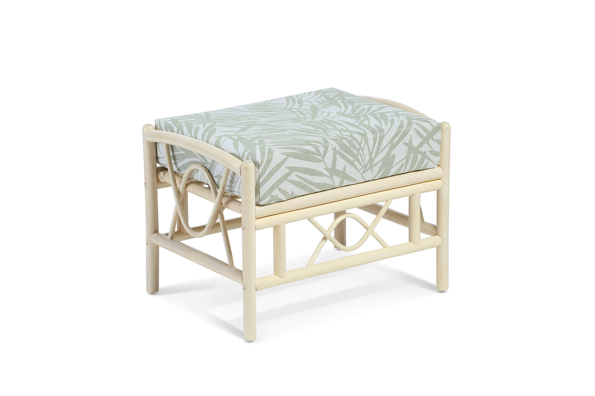 Bali Rattan Footstool - Natural, Cushioned & Lightweight
