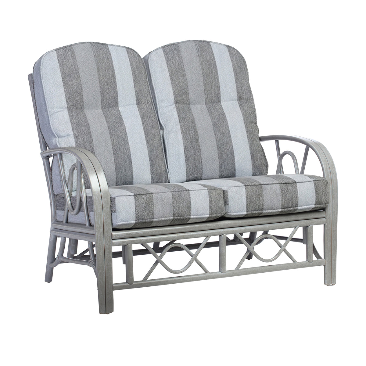 Bali Grey 3pc Suite - 2 Seater Sofa & 2 Armchairs in Duke Grey Stripe