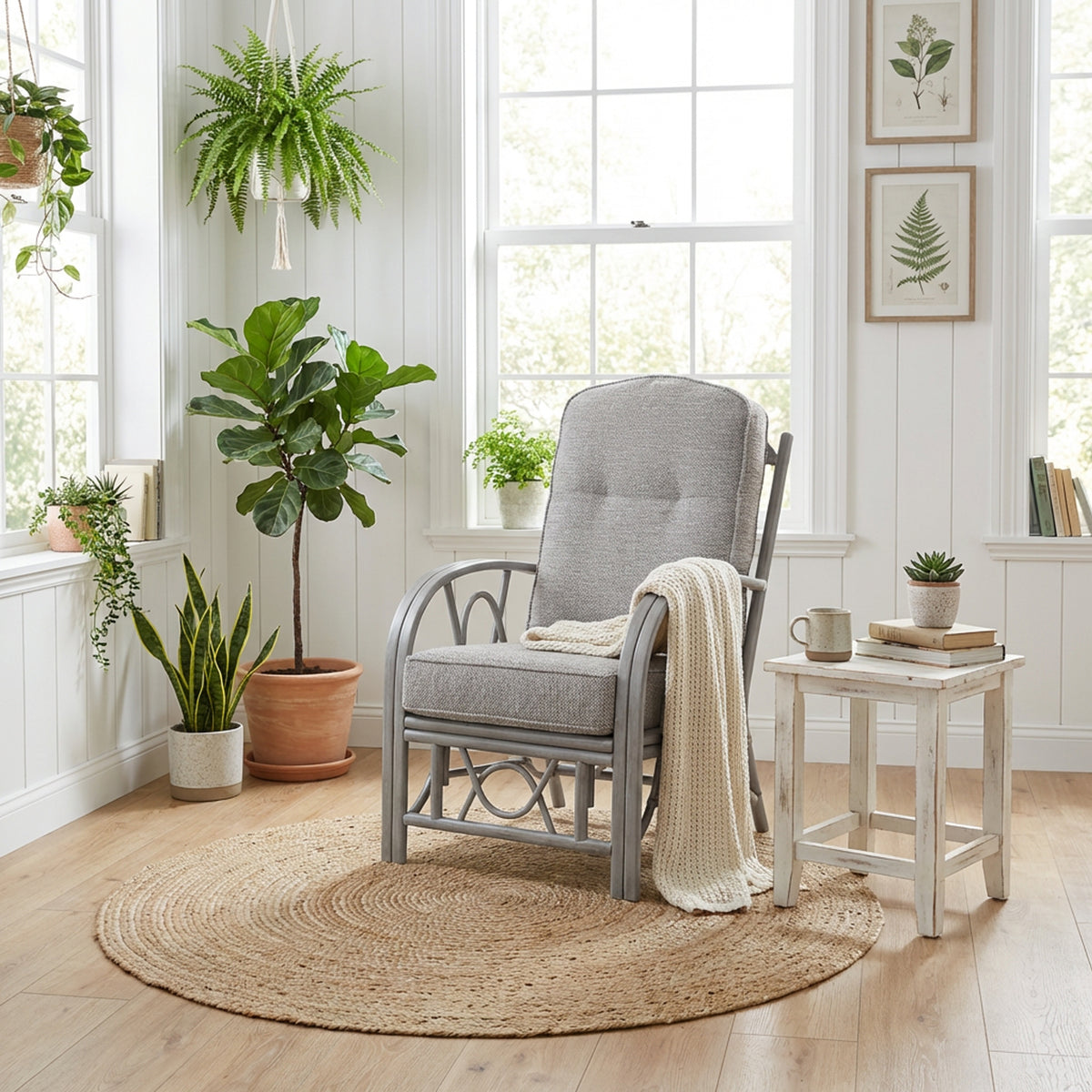 Bali Grey Armchair in Duke Grey Plain Aquaclean- Clearance