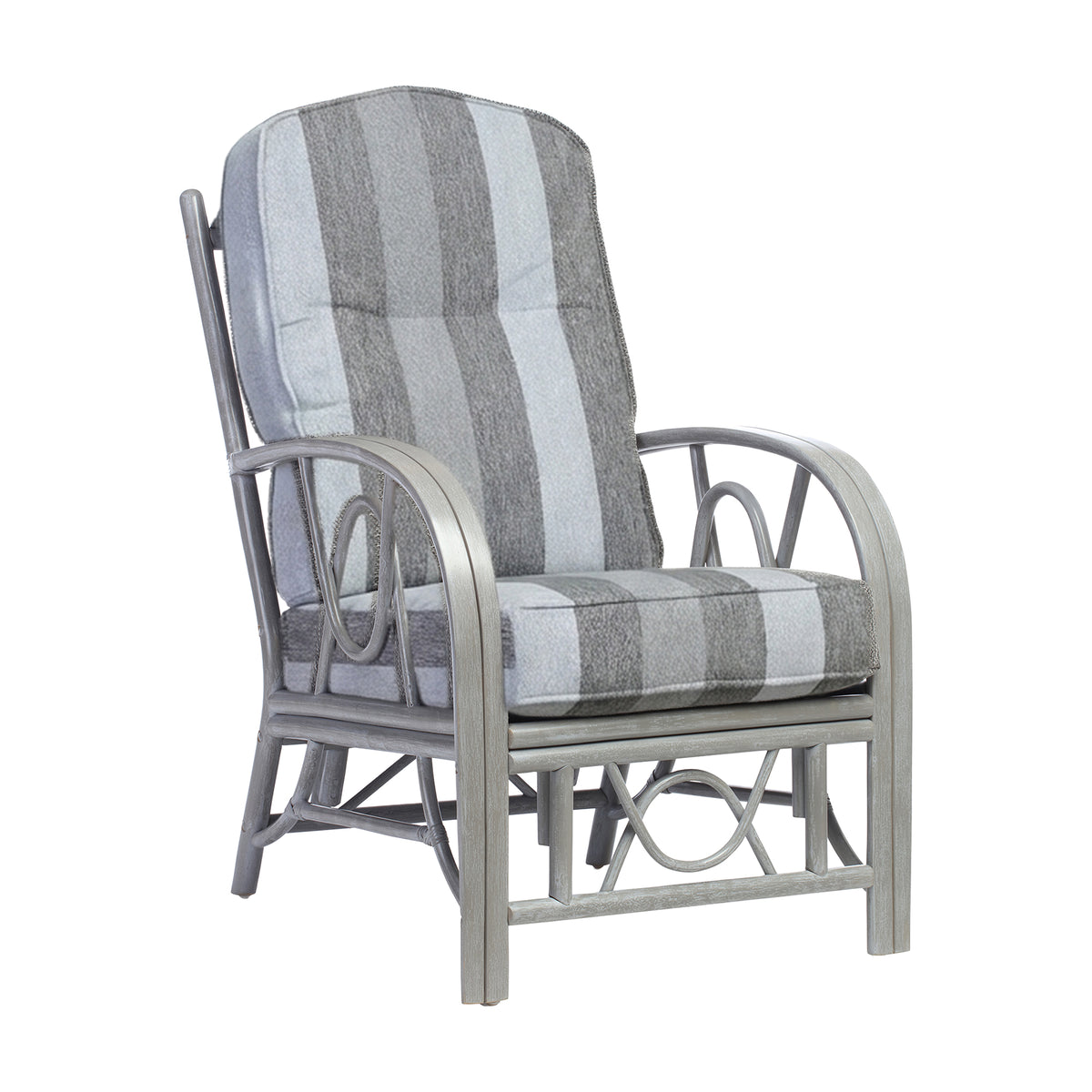 Bali Grey 3pc Suite - 2 Seater Sofa & 2 Armchairs in Duke Grey Stripe