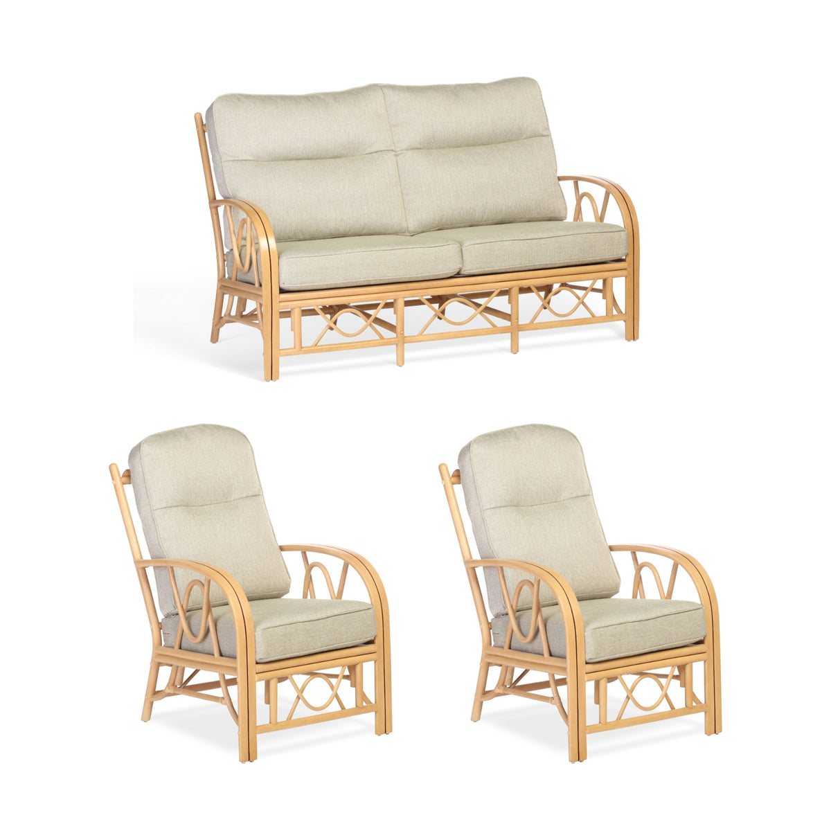 Bali Light Oak 3-Seater Sofa