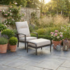 Union Aluminium Outdoor Footstool with Beige Cushion